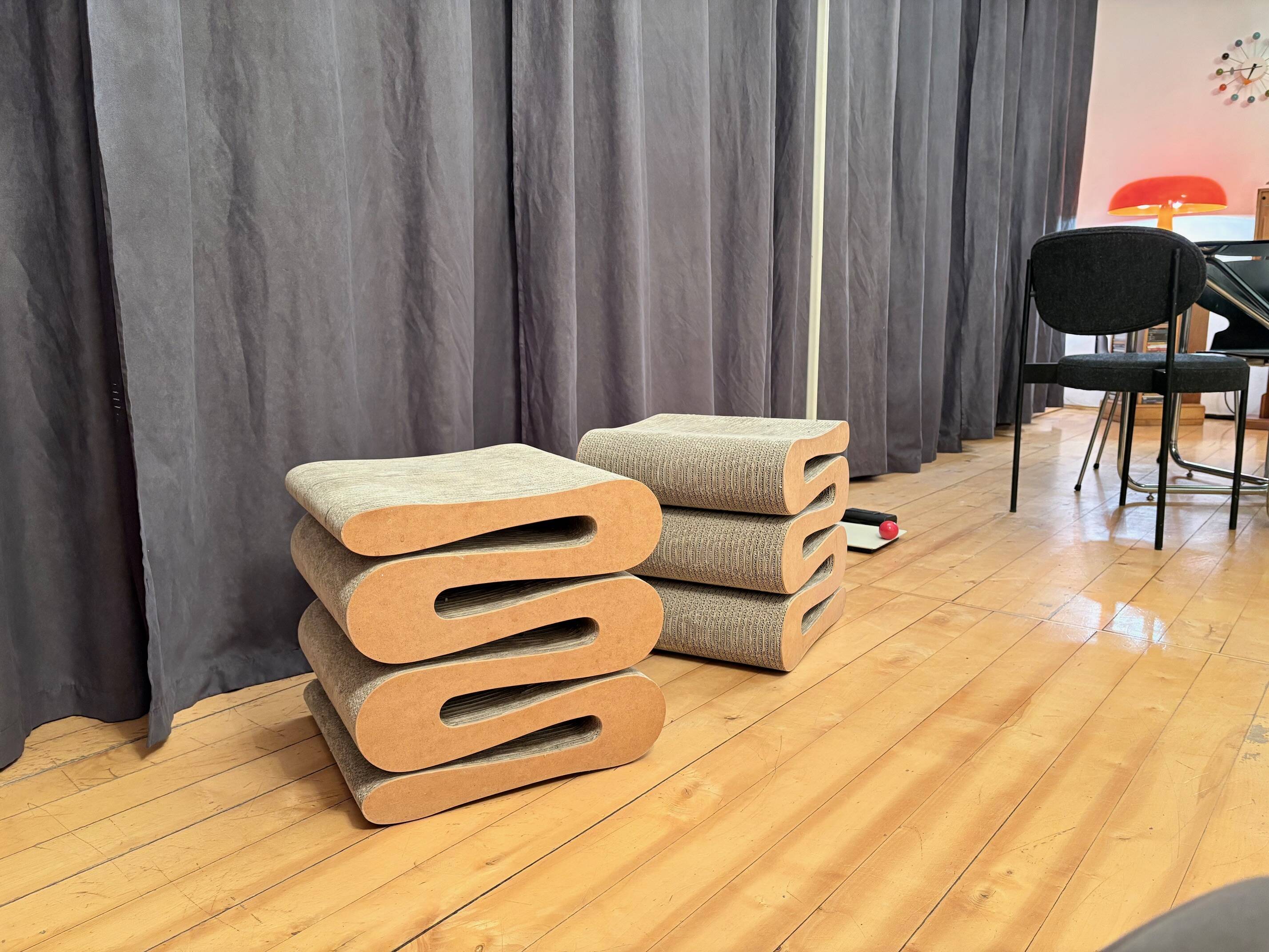 Pair of Wiggle Stools by Frank Gehry, Vitra, 1990s