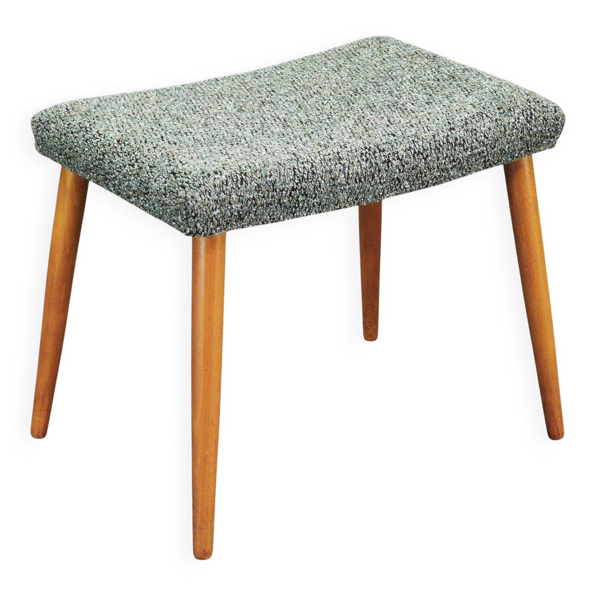 Danish Mid-Century Modern Stool in Beech and Upholstery, 1960s