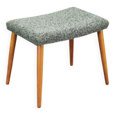 Tabouret danois de style mid-century moderne en hêtre et rembourrage, années 1960.