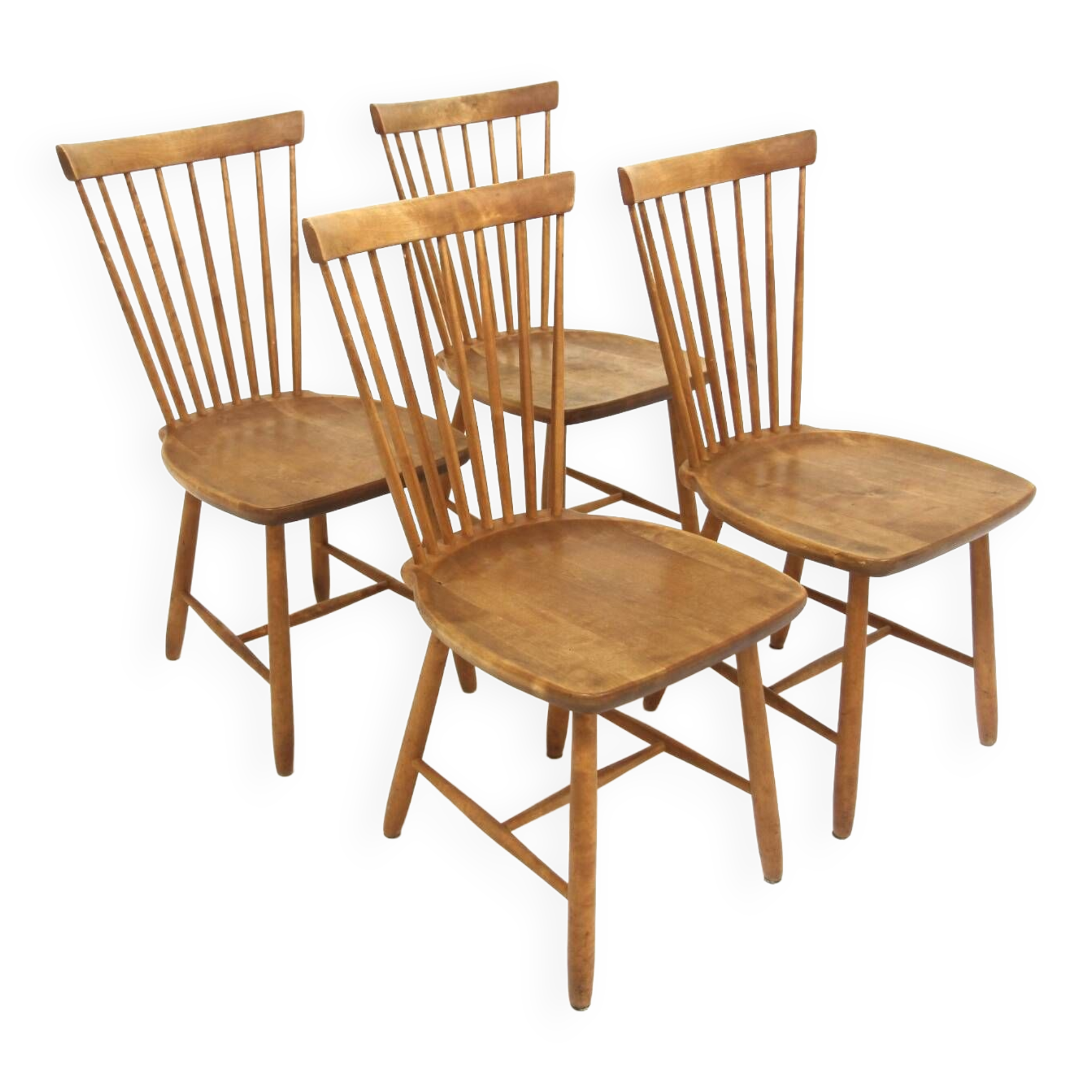 Set of 4 Scandinavian chairs "Lilla Åland", Carl Malmsten, Sweden, 1960