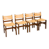 Ensemble de 4 chaises en bois pour Maison Regain 70's