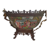 Chinese basin with a bronze frame