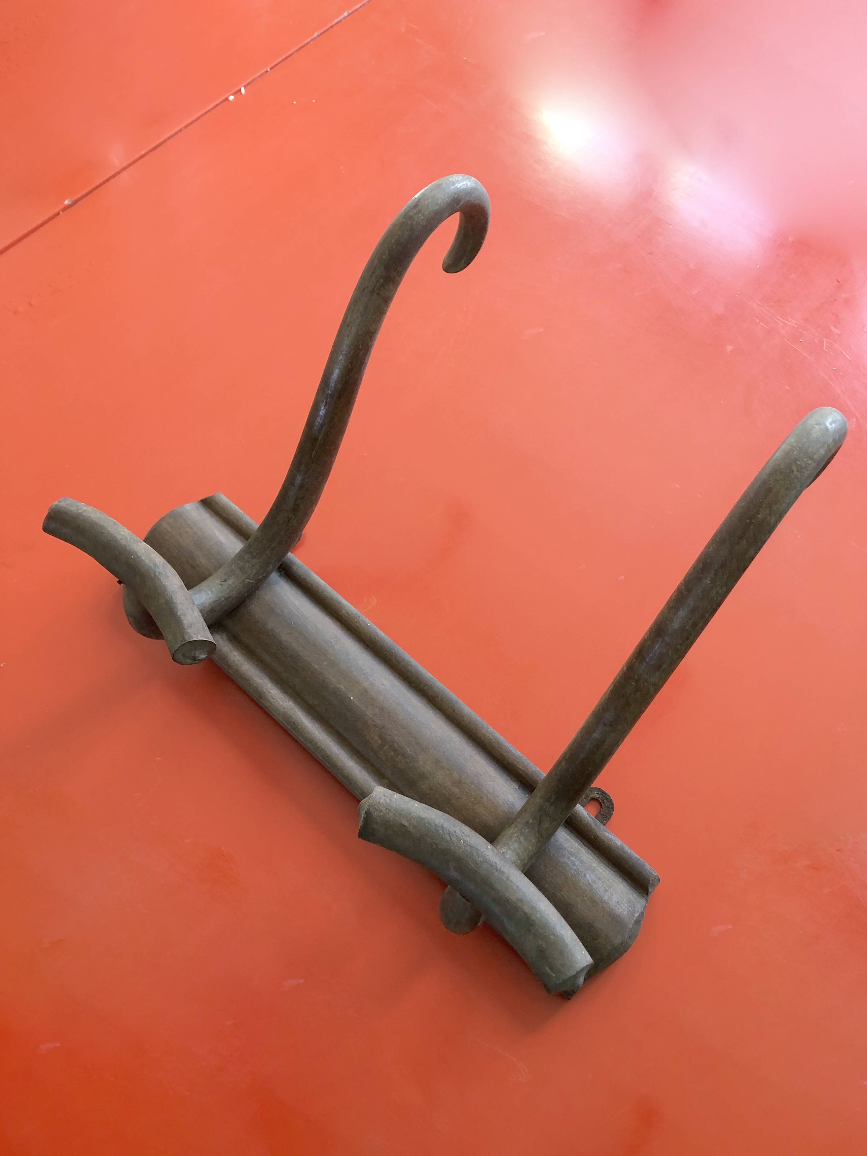 Vintage Curved Wooden Wall Coat Rack in Thonet Style