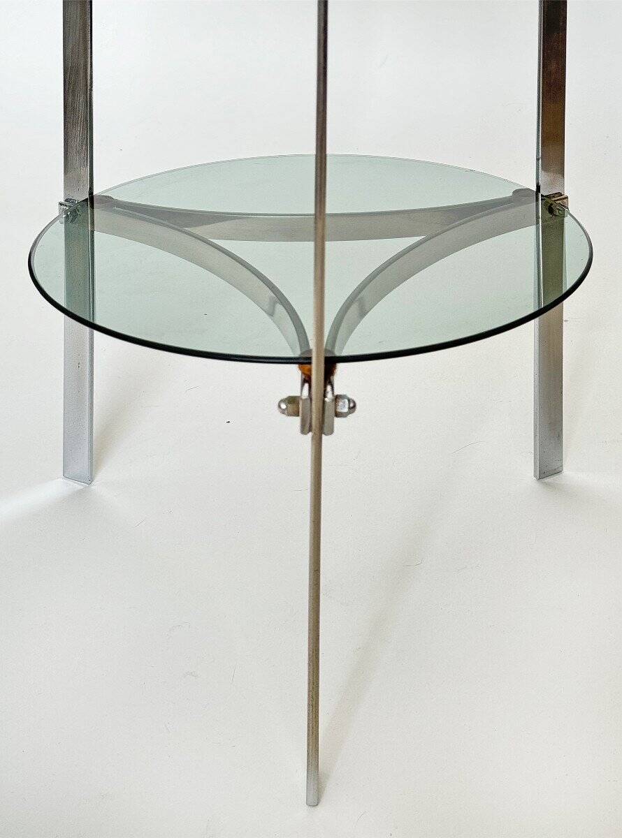 1970s chrome-plated steel tripod stool
