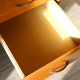Oak desk, splayed legs, drawers, 1960.