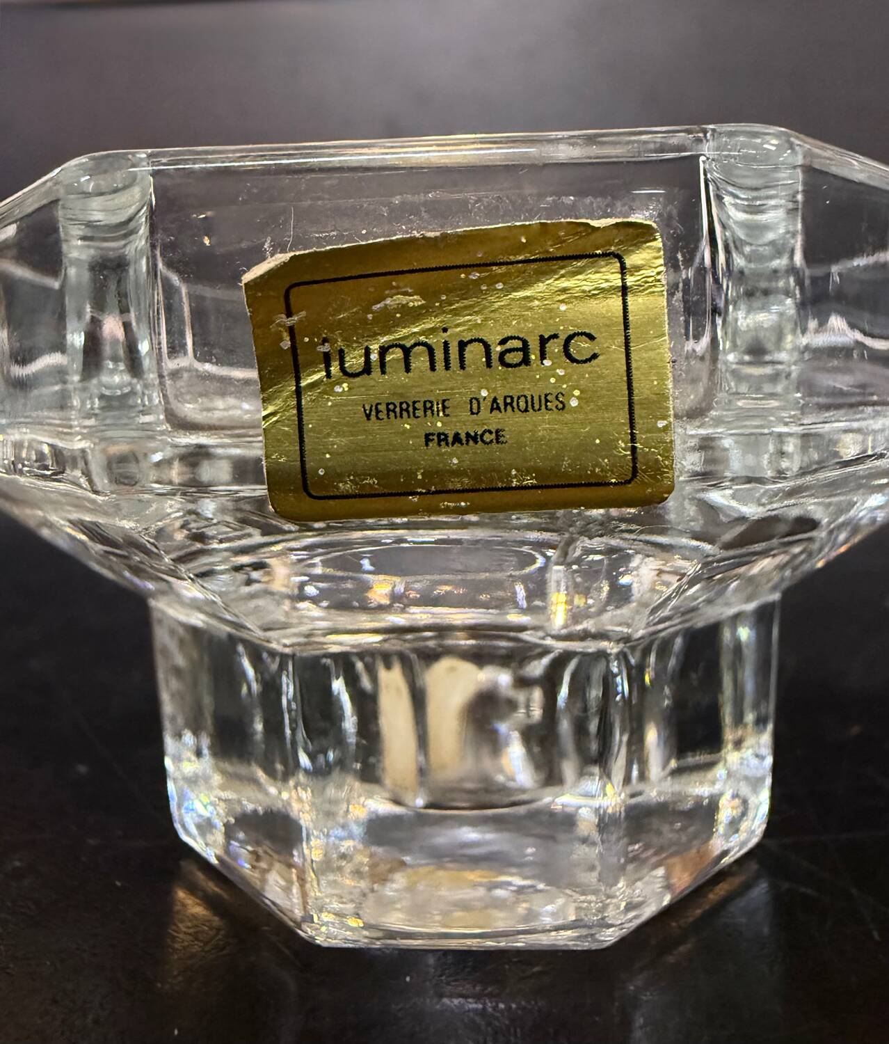 Set of 3 glass candle holders Luminarc – Vintage France