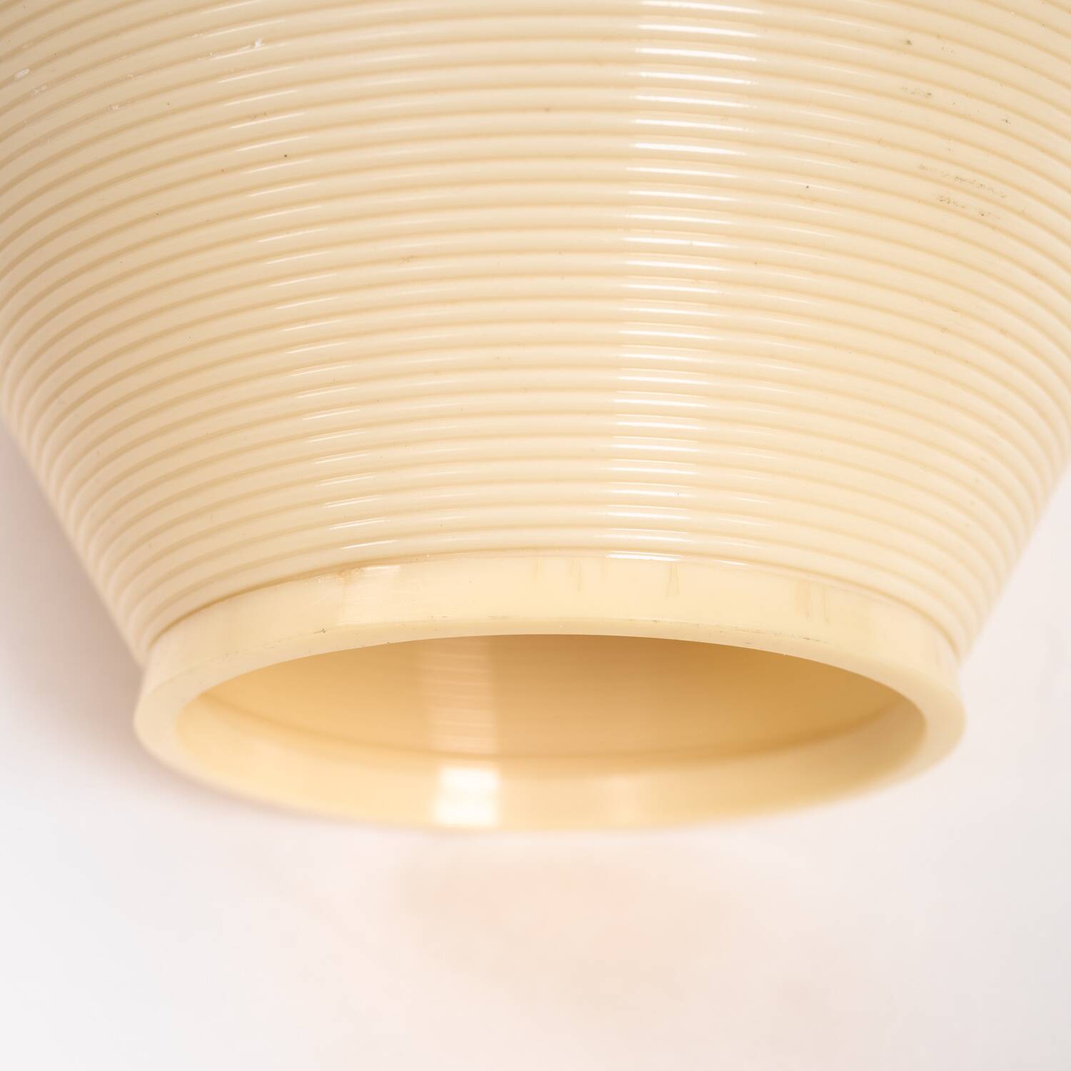 Yellow Rotaflex cellulose pending lamp by A.R.P, France 1970s