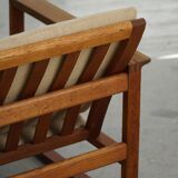 Børge Mogensen, a pair of BM2256 lounge chairs in oak and jute, Denmark, 1960s.