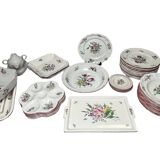 42-piece Lunéville KG tableware set with floral decoration, 20th century