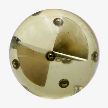 Paper press ball shape, resin with inclusions, 70s