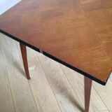 Table basse vintage bois pieds compas