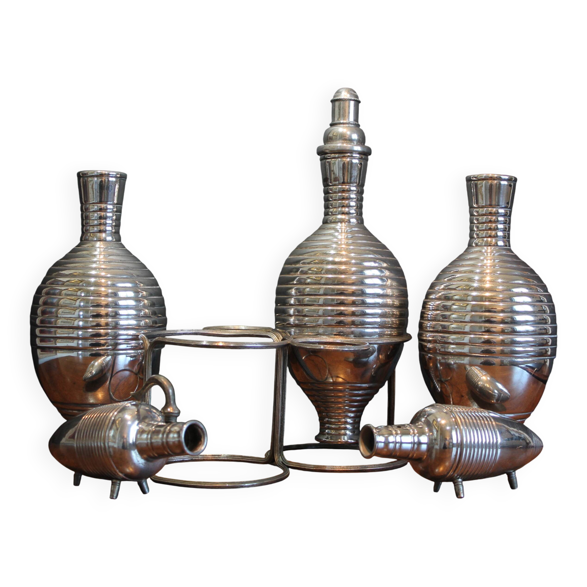 Carafe Art Déco en argent massif Calegaro italien