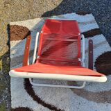 Chaise longue transat scoubidou 1960.