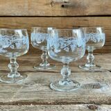 4 small luminarc “vine” glasses