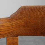 French Neoclassical Oak Chair with Wicker Seat, Late 19th Century