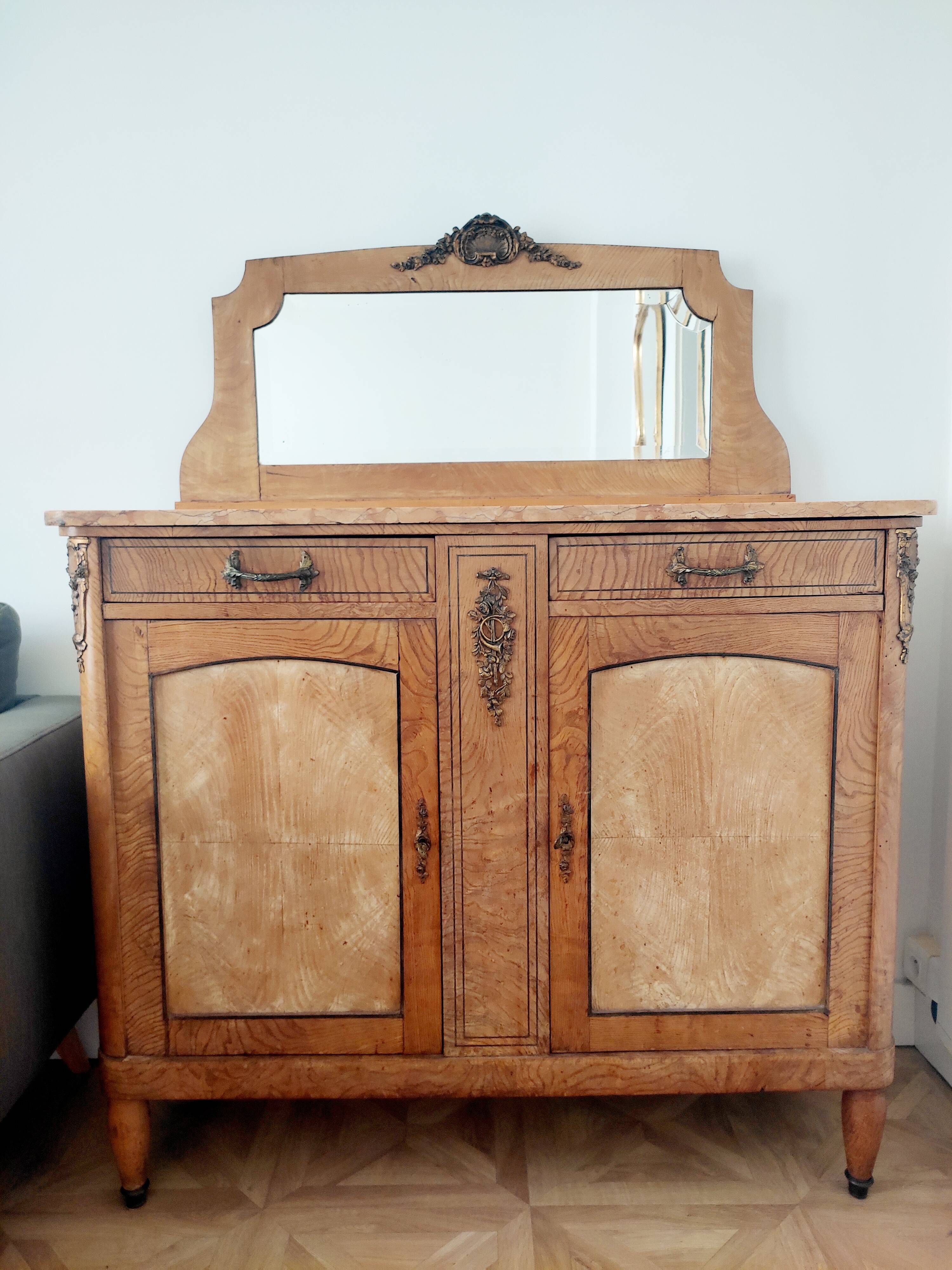 Louis XVI style wooden sideboard