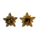 2 golden flower wall lights