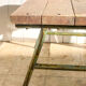 Industrial coffee table patina green