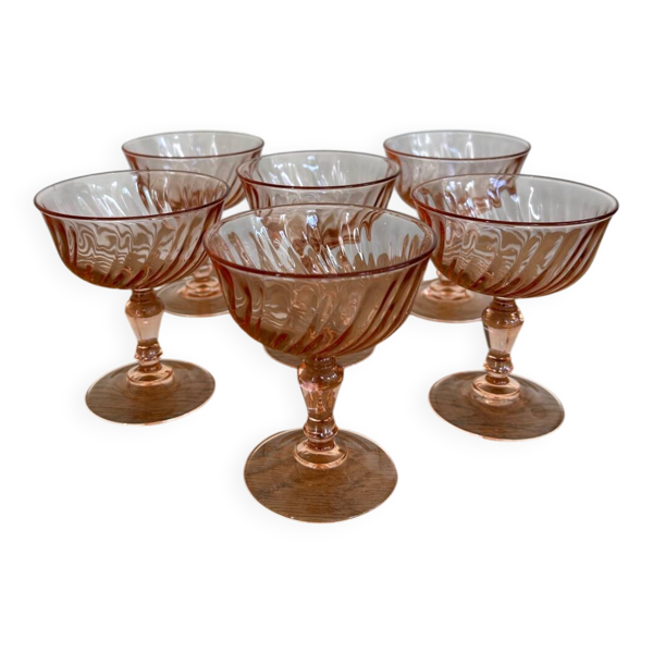 Série de 6 coupes à champagne Rosaline