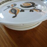 10 antique stoneware dinner plates