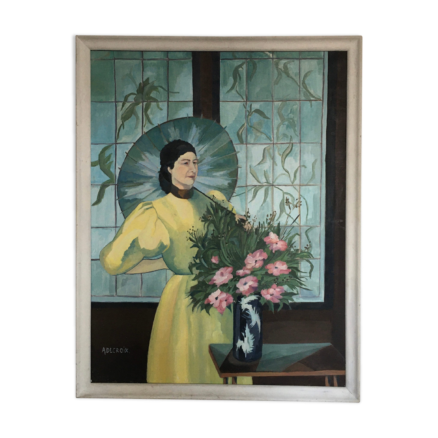 Woman with a parasol painting