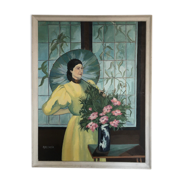 Woman with a parasol painting