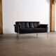 Horst Brüning Model 6912 two seater sofa in black leather for Kill International, Germany 1967