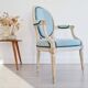 Louis XVI medallion armchair renovated velvet