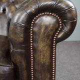 Chesterfield sofa in cowhide leather 2 places