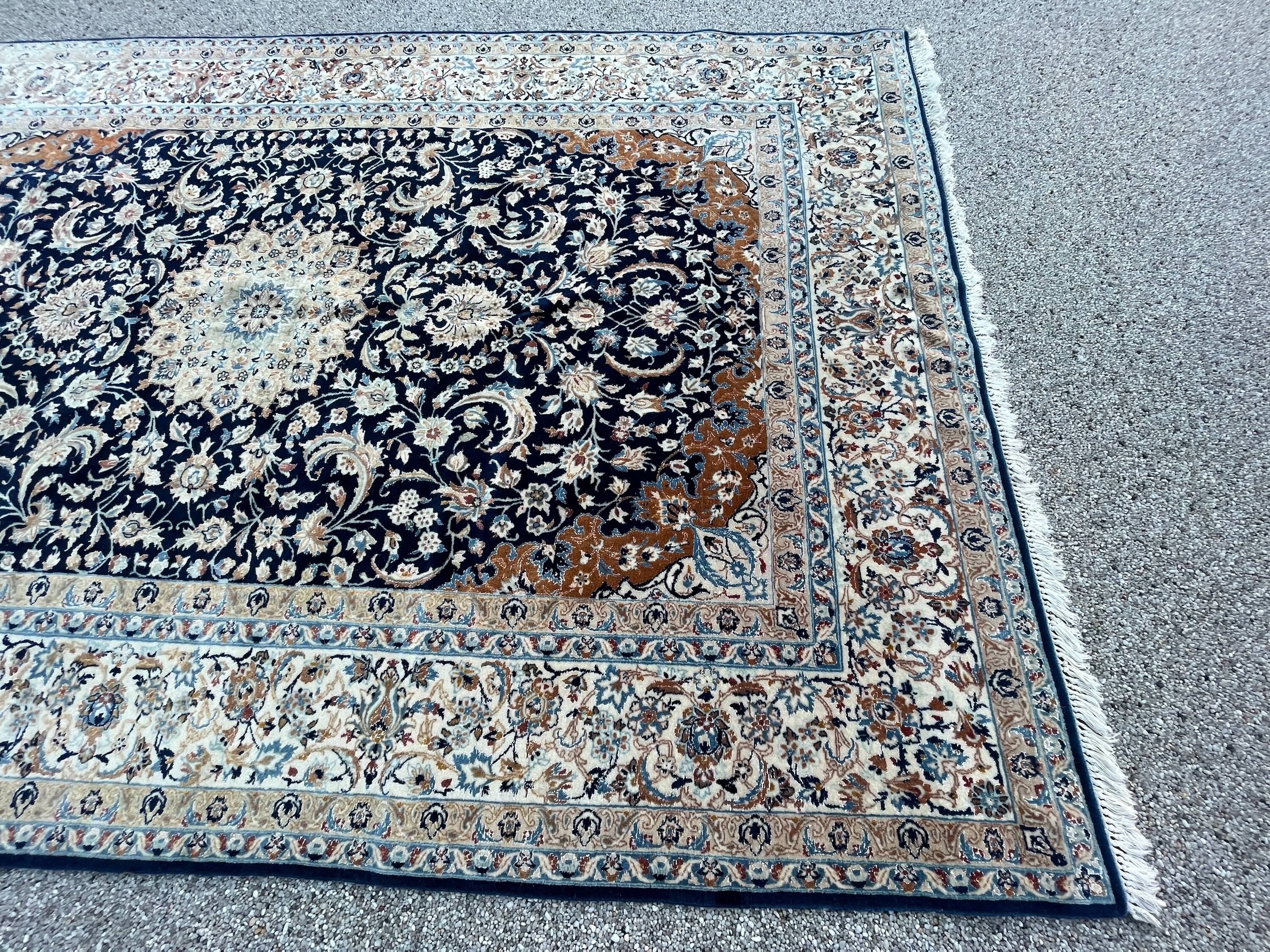 Persian carpet nain wool and silk circa 1960