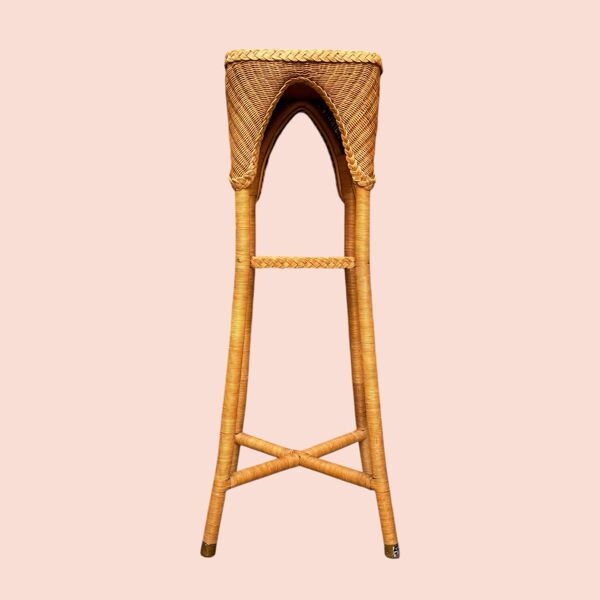 Sellette vintage porte plantes en osier