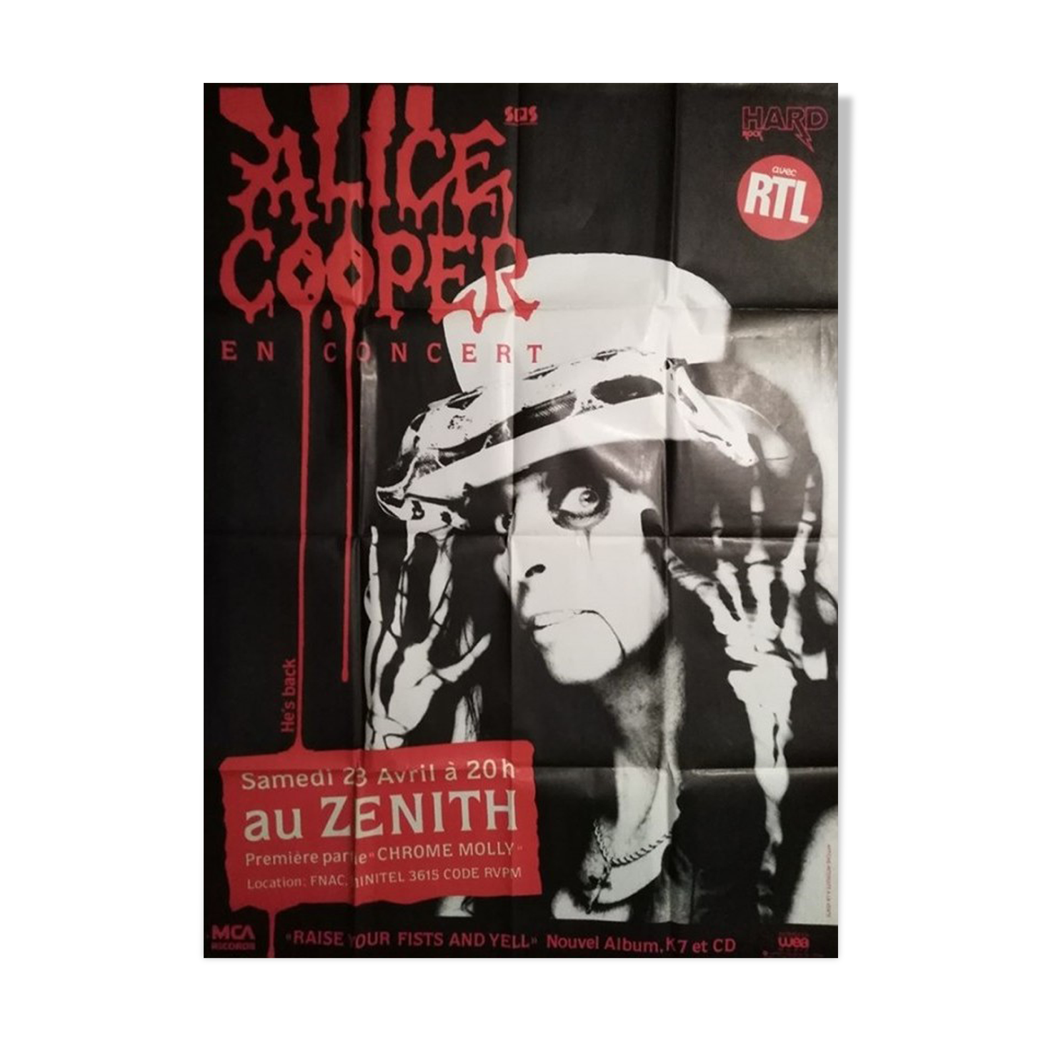 Alice Cooper vintage concert poster 120x160 cm