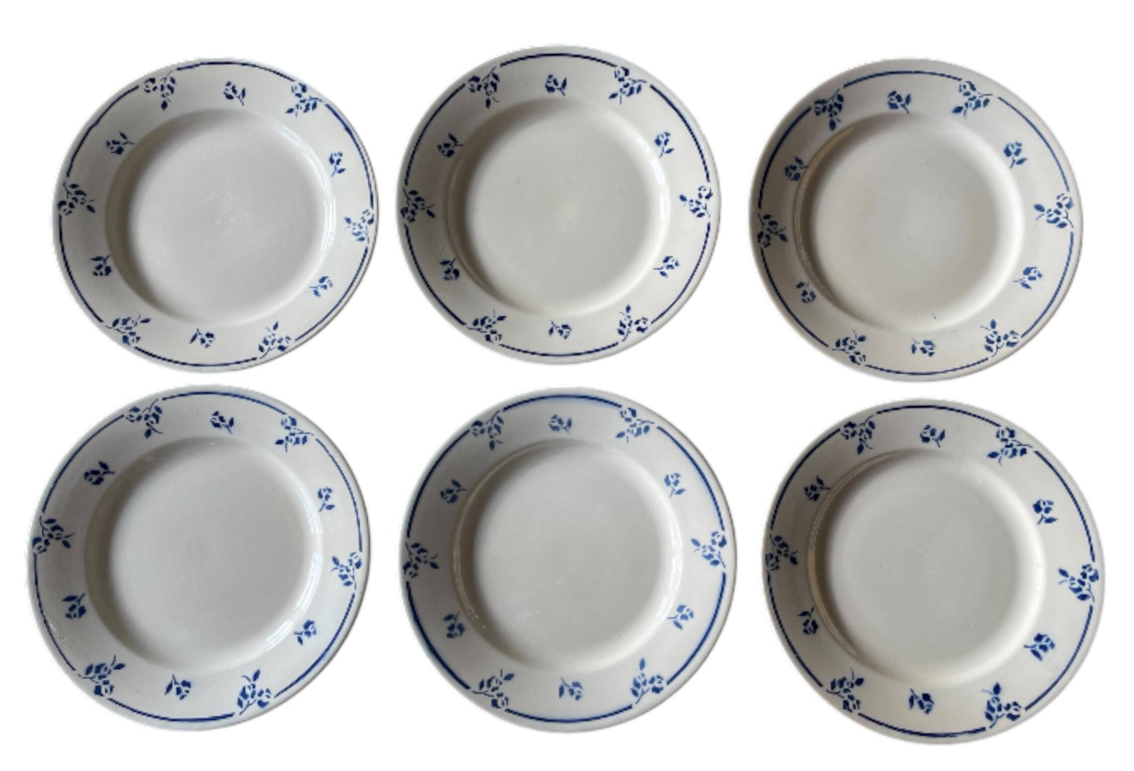 6 assiettes plates anciennes en faïence de SARREGUEMINES