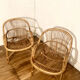 Pair of rattan armchairs