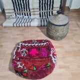 Pouf berbère bohemian fait main 60 X 60 X 25 CM