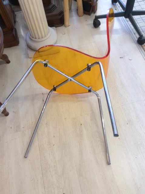Polycarbonate chair and chrome legs
