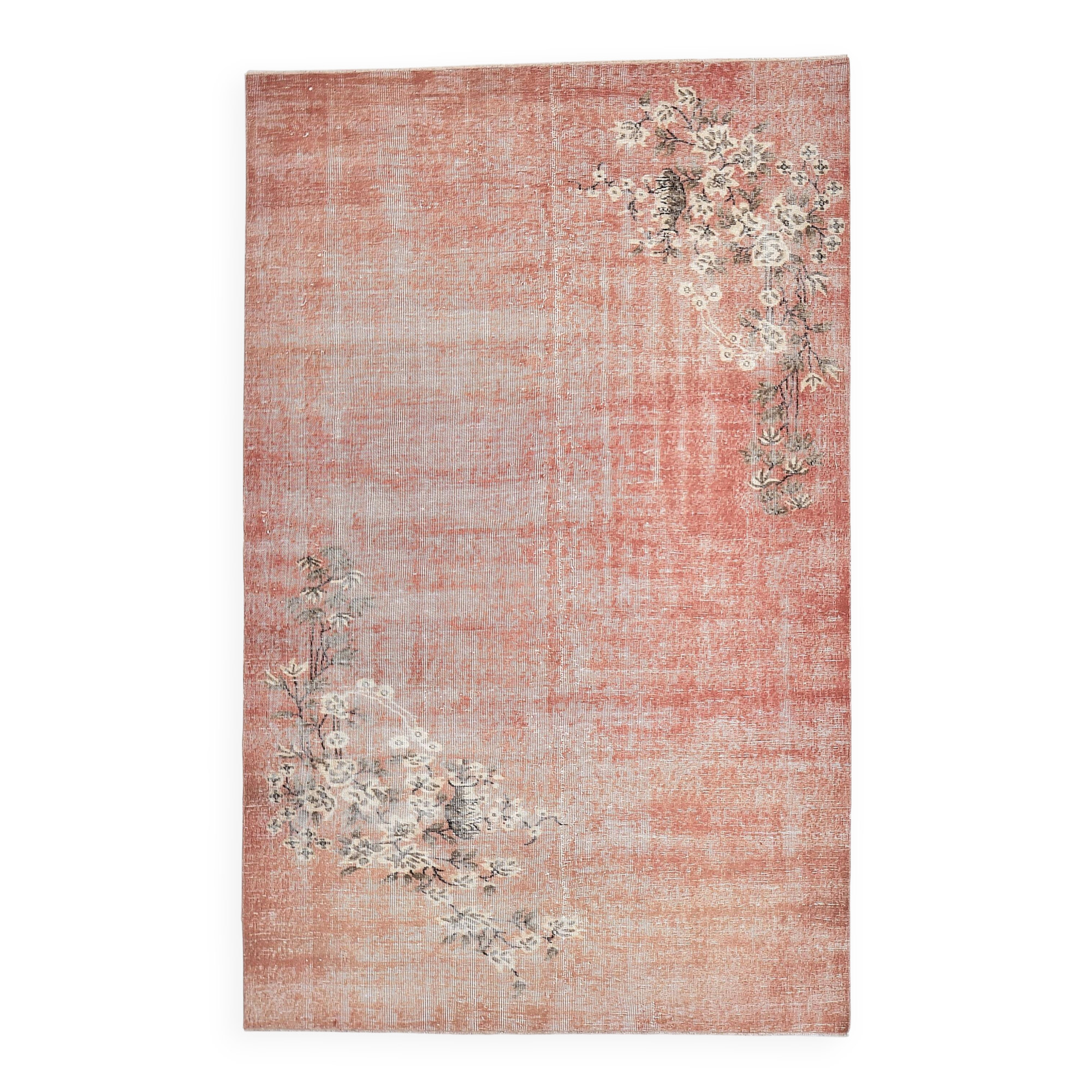 Pale Red & Beige Floral Vintage Rug  178x280Cm SK 240828