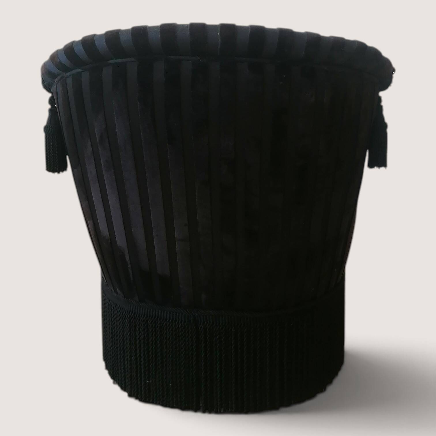 Striped black velvet armchair creation Paris