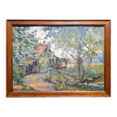 Tableau impressionniste huile sur carton signée MAZARD - école de Barbizon