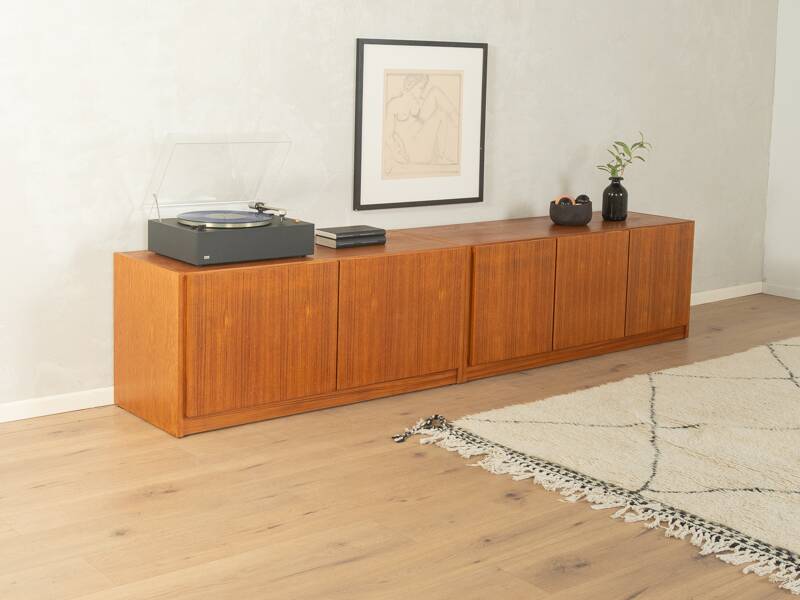 Two-piece hi-fi sideboard from the 1960s, teak veneer