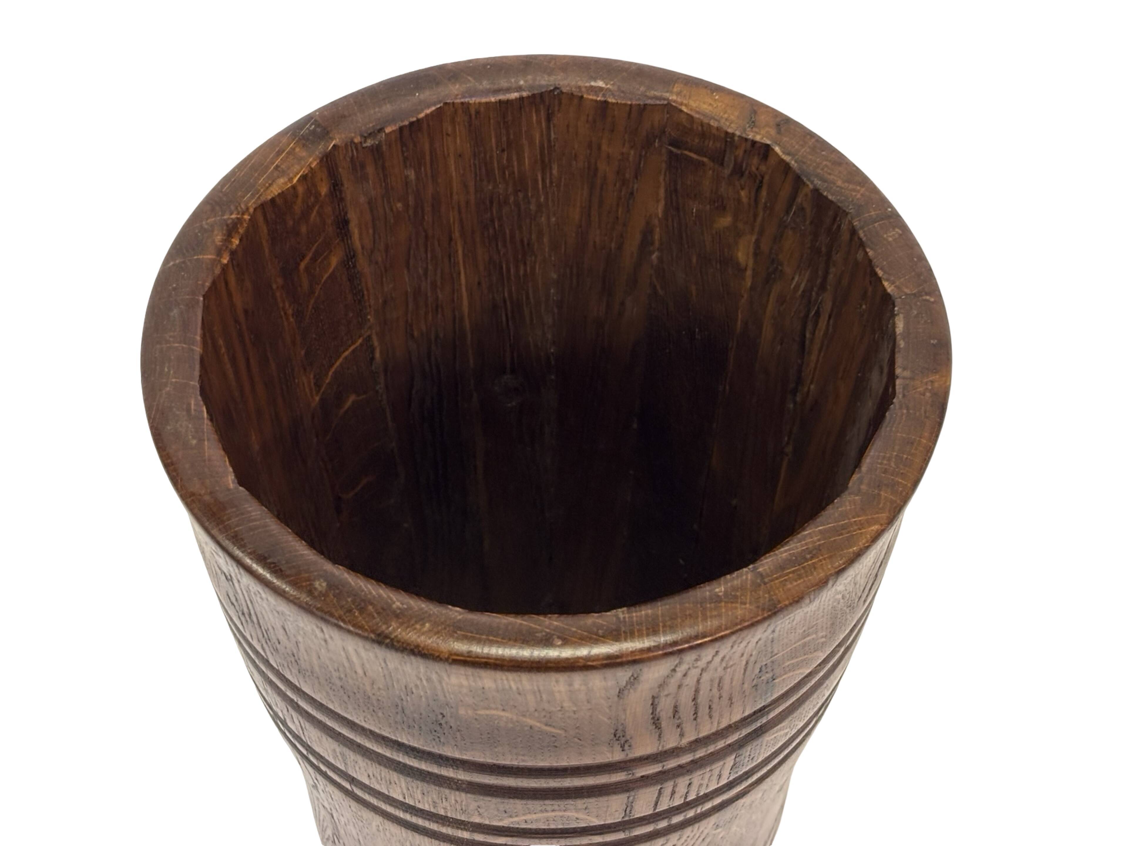 Vintage umbrella stand holder oak basket storage design 60's minimalist