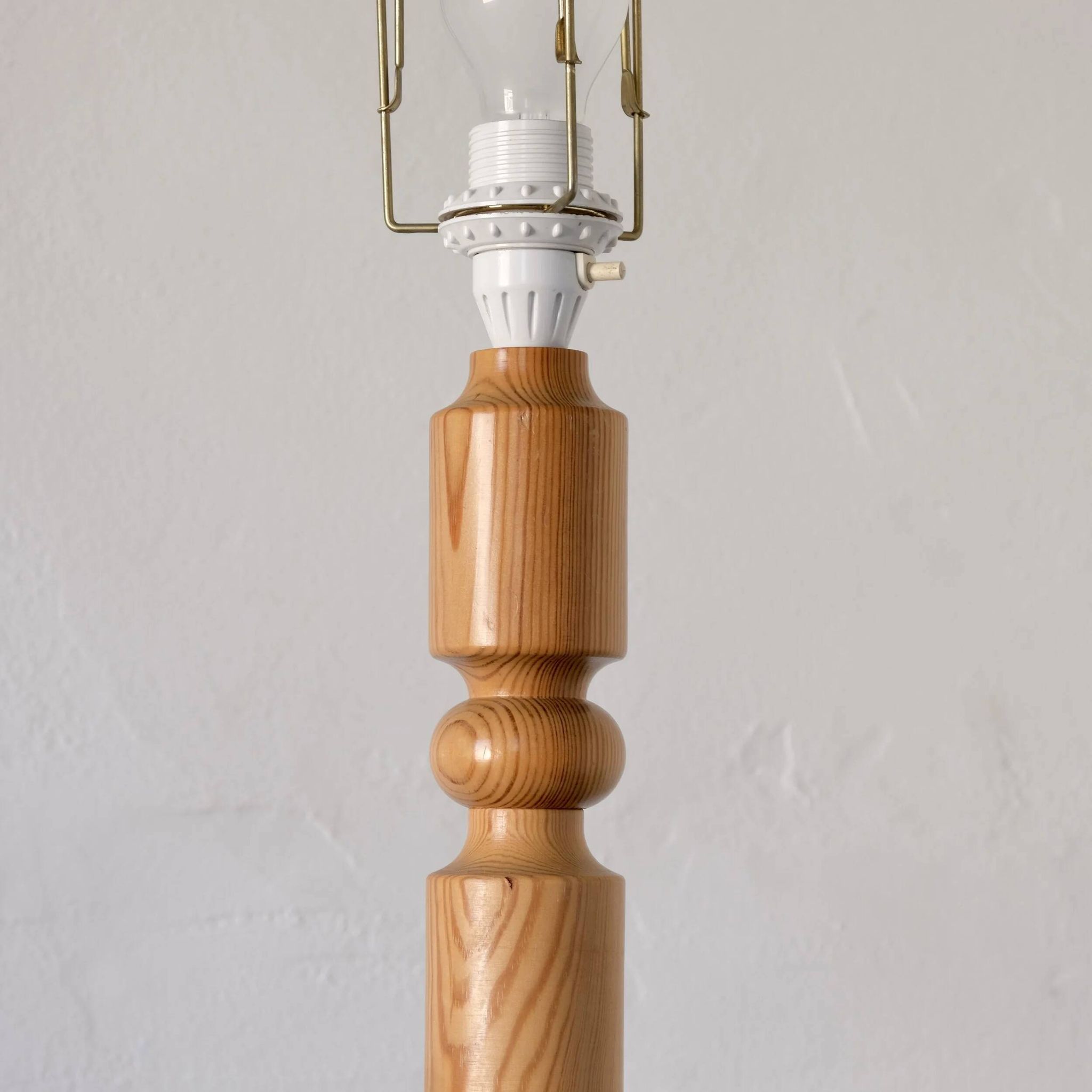 Carved pine floor lamp | Sweden | 1960s