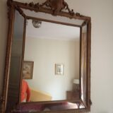 Miroir ancien doré à parecloses - 105x100cm