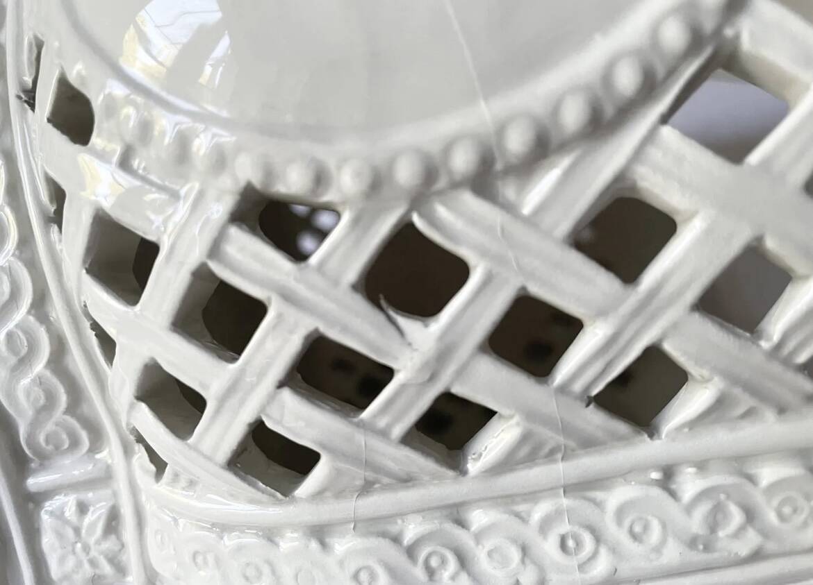 Openwork planter in Italian earthenware