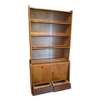 Mid-century vintage asymmetrical display cabinet