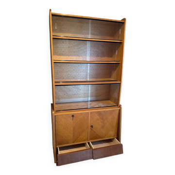 Vitrine milieu du siecle vintage asymétrique
