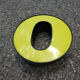 Letter "O" of industrial sign yellow and black