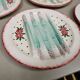 Plat et assiettes barbotine , service à asperges en faience de longchamp
