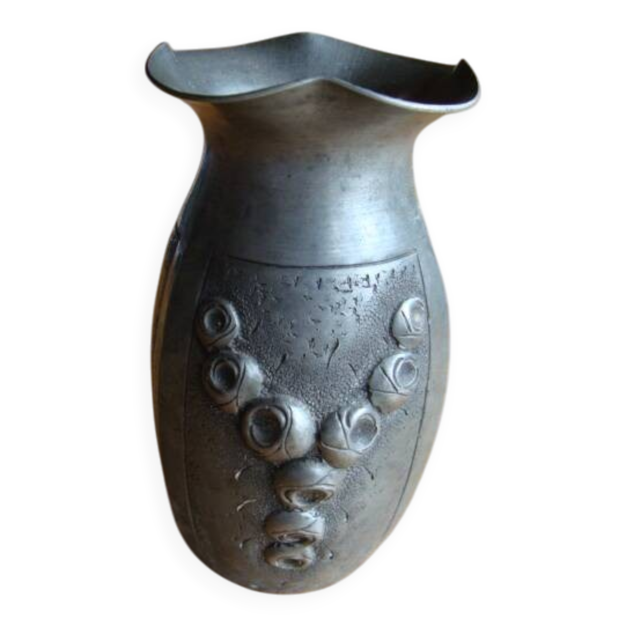Art Deco pewter vase
