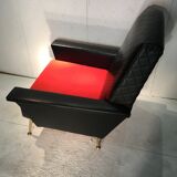 Fauteuil en skai noir